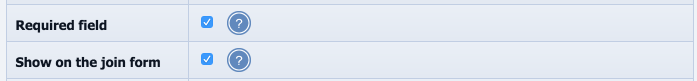Required field and show on join form