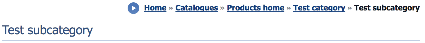 Viewing a subcategory