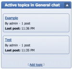 The <kbd>main_forum_topics</kbd> block