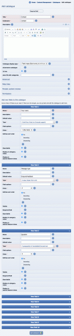 Adding a contact catalogue