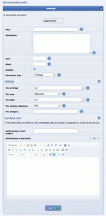 Configuring permission products via the inventory management screen