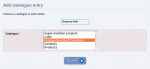Choosing a catalogue to add an entry to