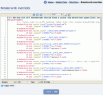 Editing the breadcrumbs XML