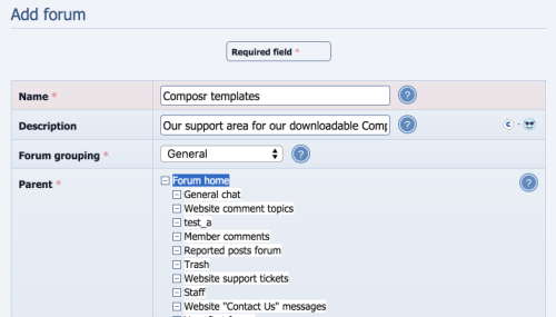 Setting forum parent