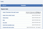 The staff checklist on the dashboard