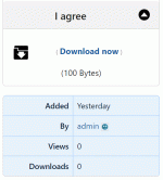 Viewing the download link and meta details for a published download