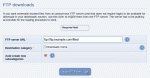 The FTP downloads screen