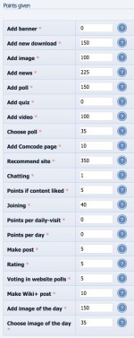 Configuring point scoring