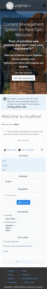 Mobile mode for the forum. This site is the out-of-the-box default, the panels are shown underneath the main page. On real sites with strong mobile optimisation you&#039;d likely want to turn these off on mobile mode and move them to their own pages.