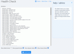 The Health Check screen