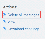 The link to delete all messages in a room